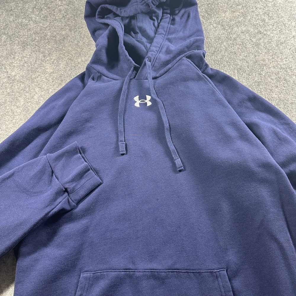 Under Armour Hoodie Mens XL Navy Blue Embroidered Logo Fleece Pullover